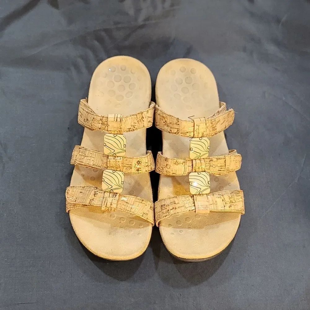 VIONIC AMBER GOLD CORK SYNTHETIC WOMEN"S SANDAL